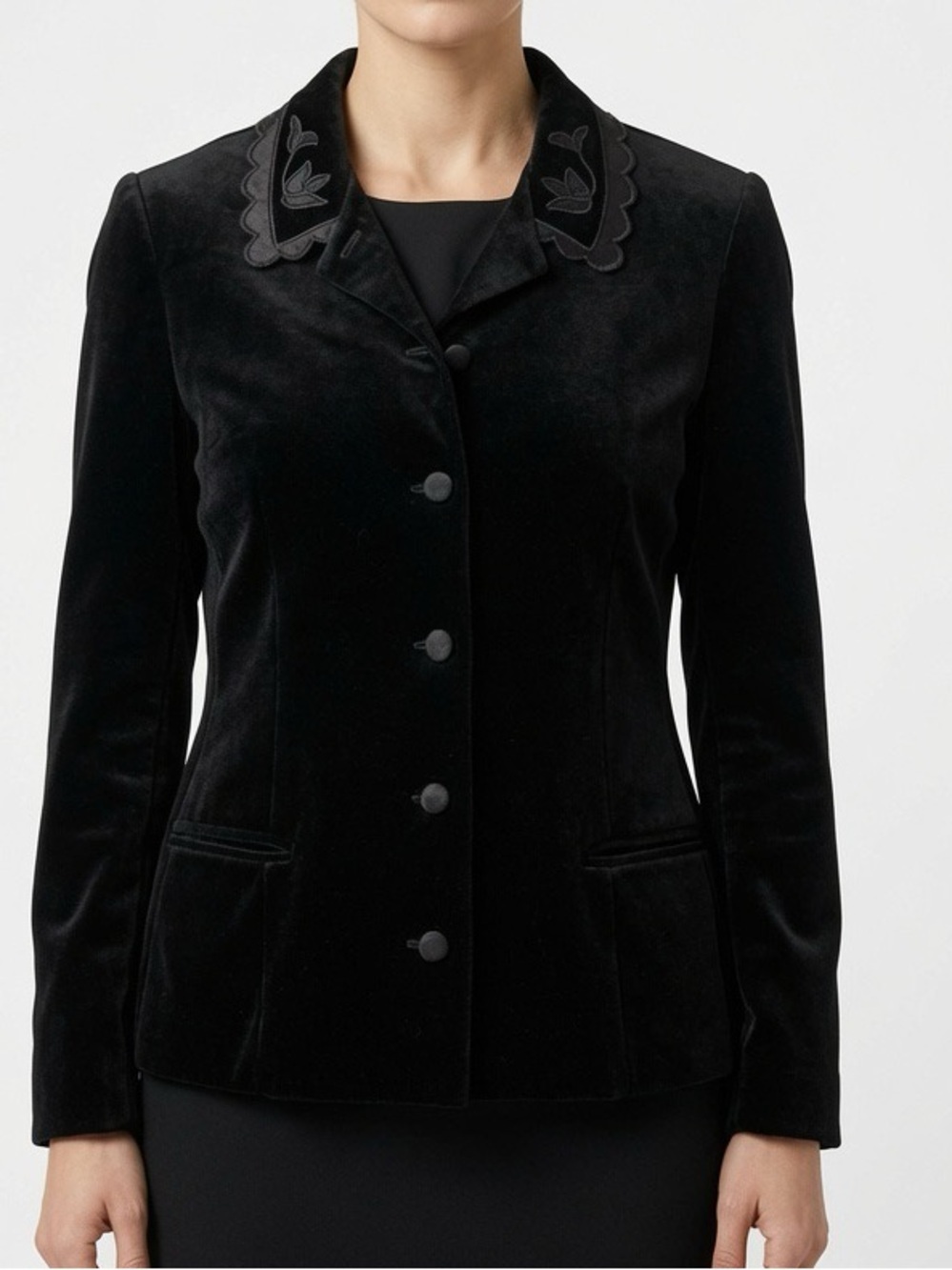 Vintage 70’s Goth Grunge Black Velvet Blazer Jacket